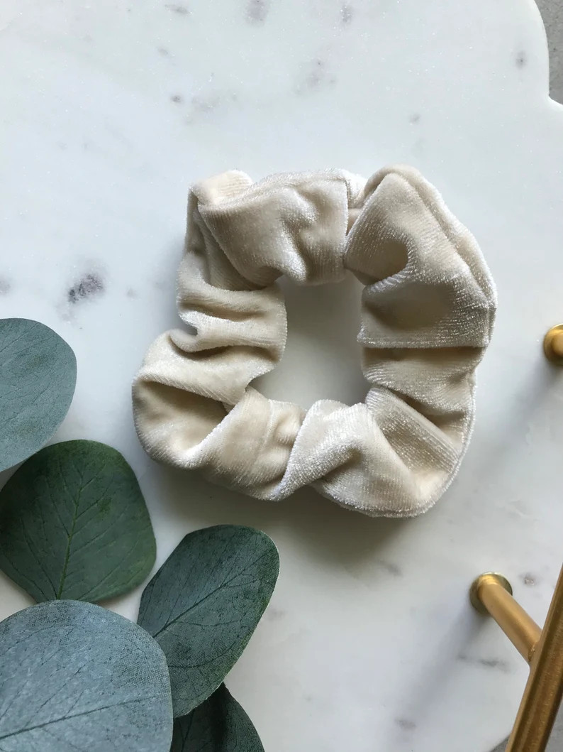 Cream Velvet Scrunchie | Etsy (US)