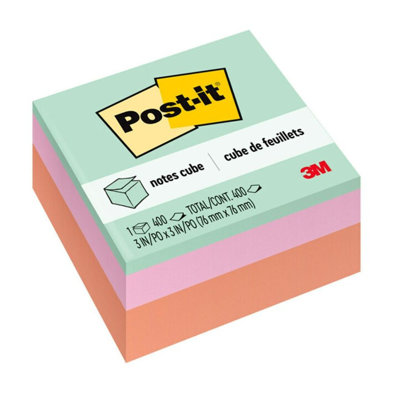 Post-it Notes Cube, 3 in x 3 in, Pastel Colors, 1 Cube - Walmart.com | Walmart (US)