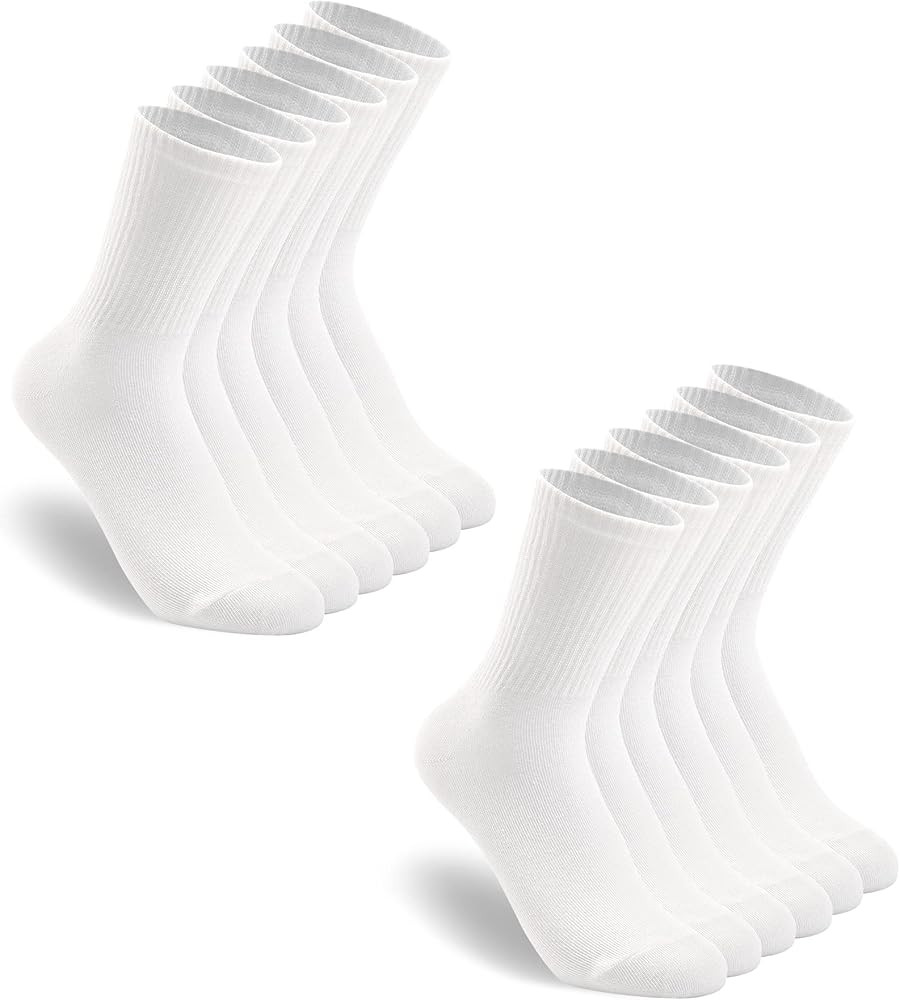 3-6 Pack Womens Crew Lightweight Thin Casual Calf Socks Size 6-11 | Amazon (US)
