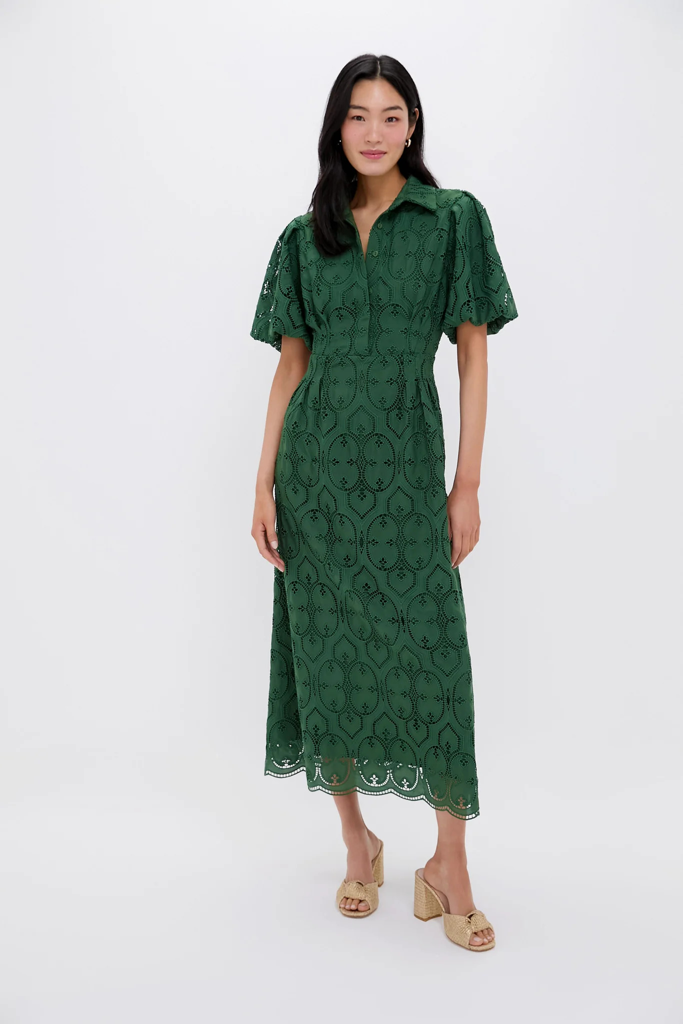 Olive Eyelet Delaney Dress | Tuckernuck (US)