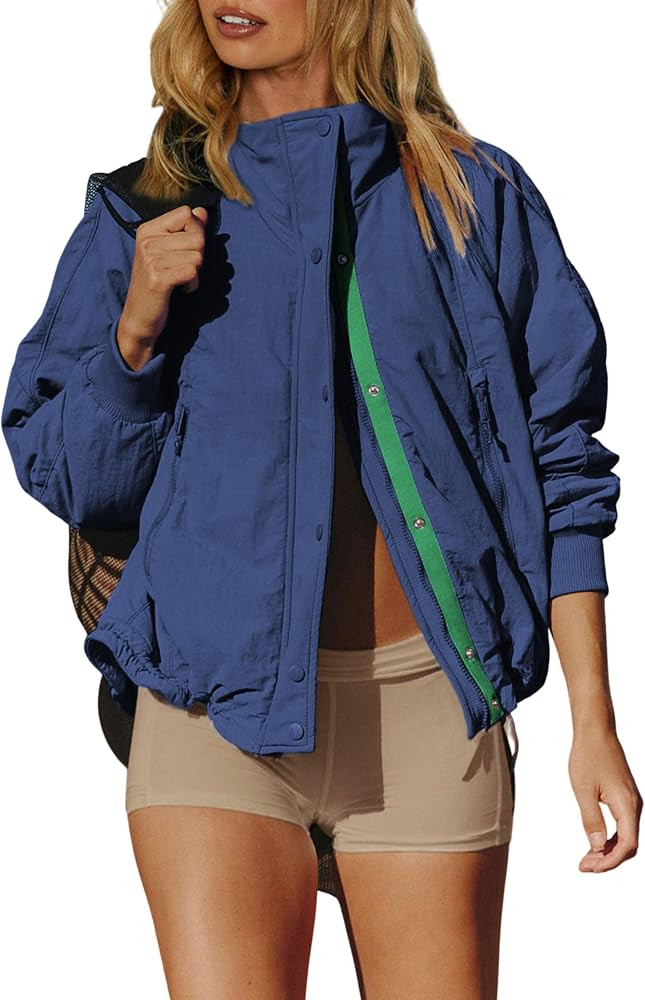 Qiaomai Womens Casual Jackets Warm Fleece Lined Windbreaker Tripper Outerwear with Pockets | Amazon (US)
