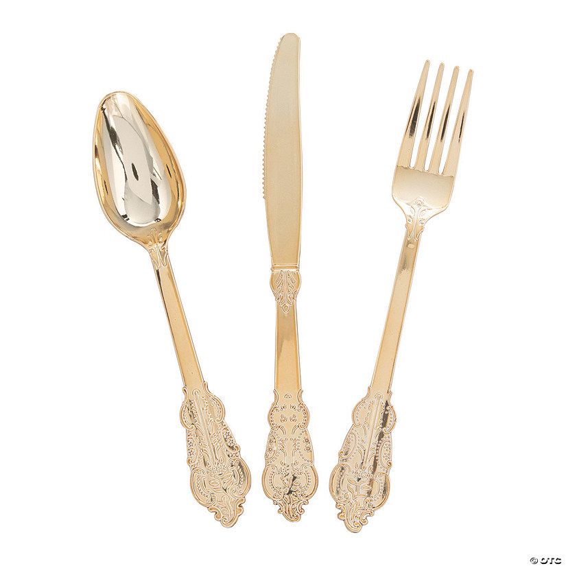 Premium Ornate Plastic Cutlery Sets - 24 Ct. | Oriental Trading Company