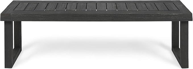 Christopher Knight Home 306124 Kemp Outdoor Acacia Wood Bench, Gray Finish, Sandblast Dark Grey | Amazon (US)