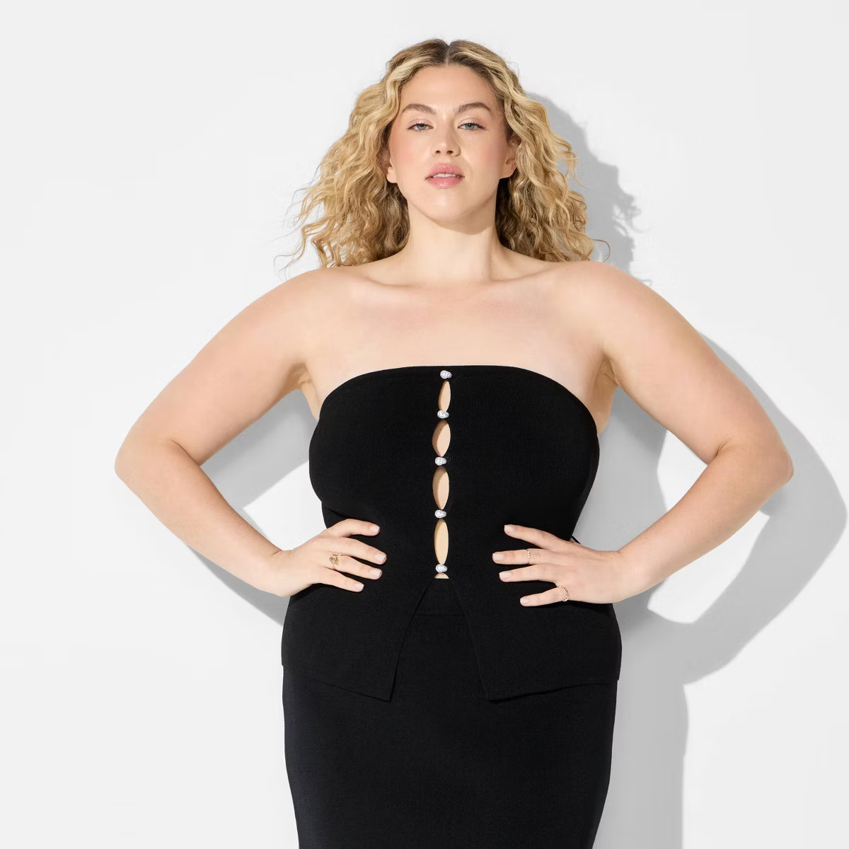 Women's Pearl Button Sweater Tube Top - Wild Fable™ | Target