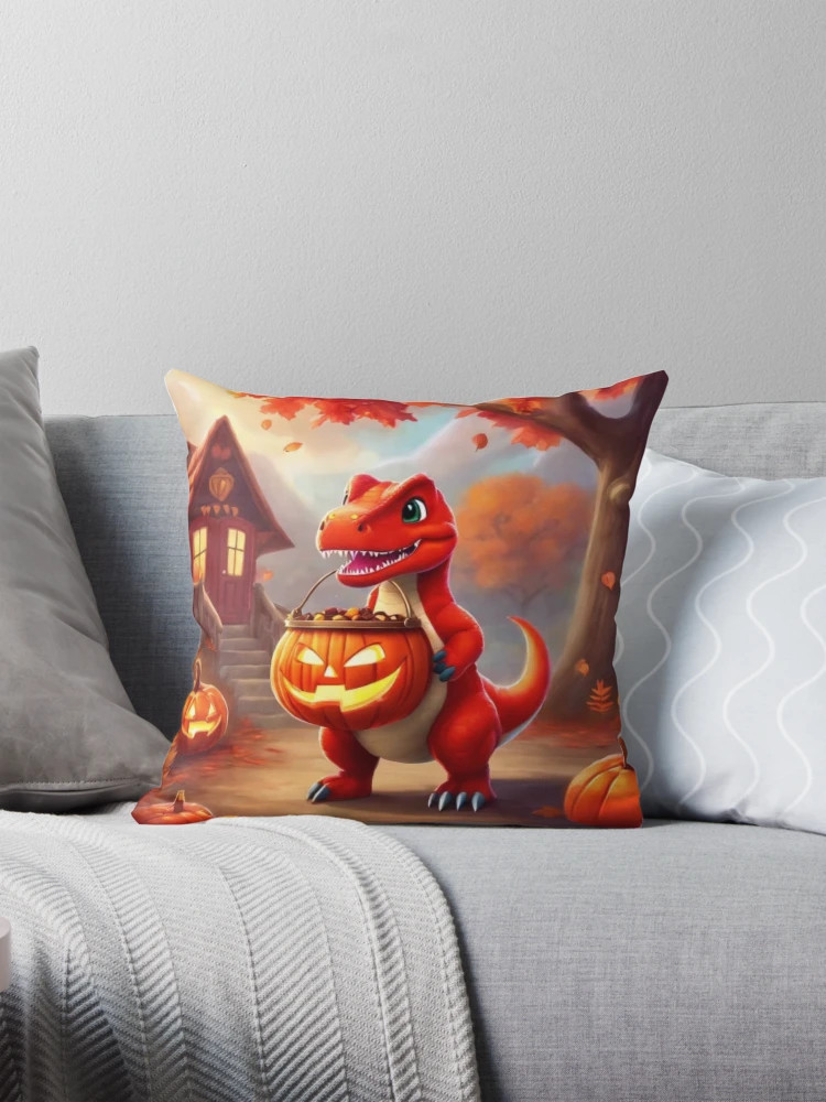 Halloween Dinosaur Pillow | Redbubble (US)