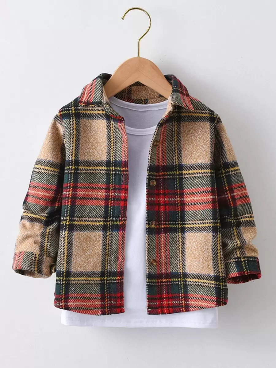 Toddler Boys Tartan Print Shirt Without Tee
   
      SKU: sk2110192798410255
          (500+ Rev... | SHEIN