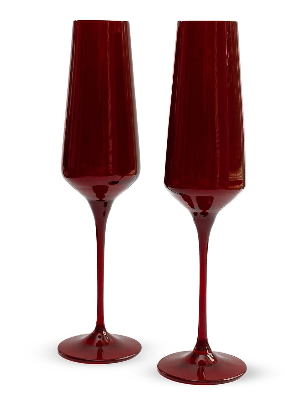 Estelle Color 2-Piece Champagne Flute Glass Set - Red | Saks Fifth Avenue