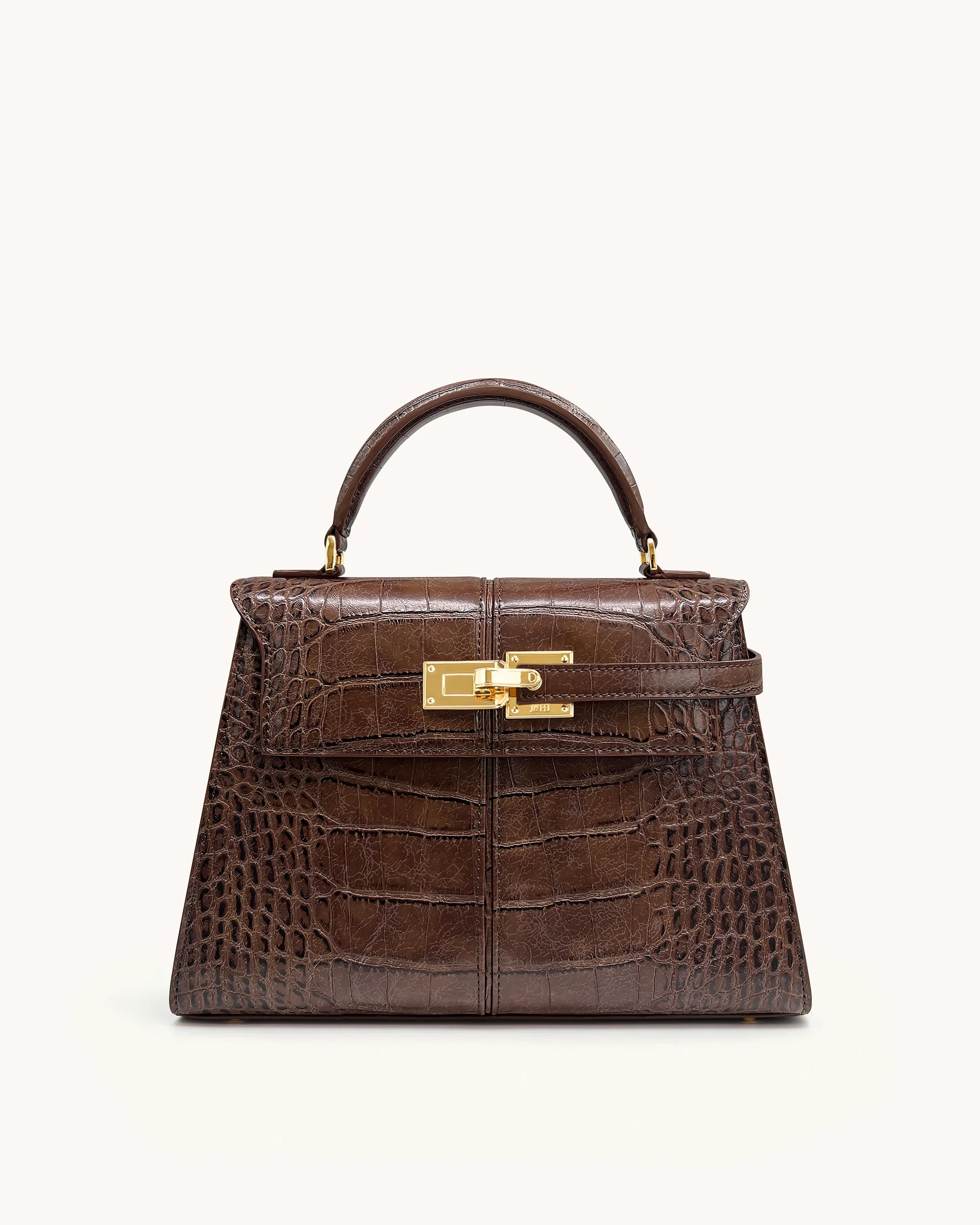 Elise Large Croc-Embossed Top Handle Bag - Chestnut Brown | JW PEI US