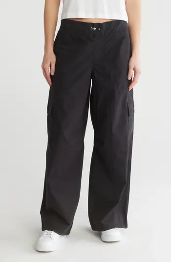 DKNY Convertible Wide Leg Cargo Pants in Black at Nordstrom Rack, Size Small | Nordstrom Rack