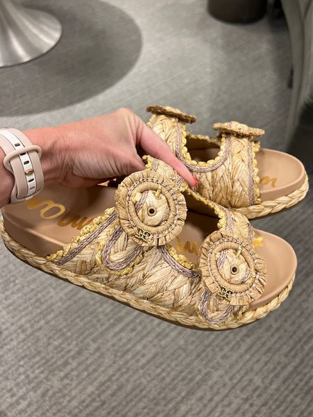 Love these raffia buckle slides. So comfortable and run true to size. Sam Edelman 

Follow my shop @thesensibleshopaholic on the @shop.LTK app to shop this post and get my exclusive app-only content!

#liketkit #LTKstyletip #LTKshoecrush #LTKSeasonal
@shop.ltk
https://liketk.it/4CK9z