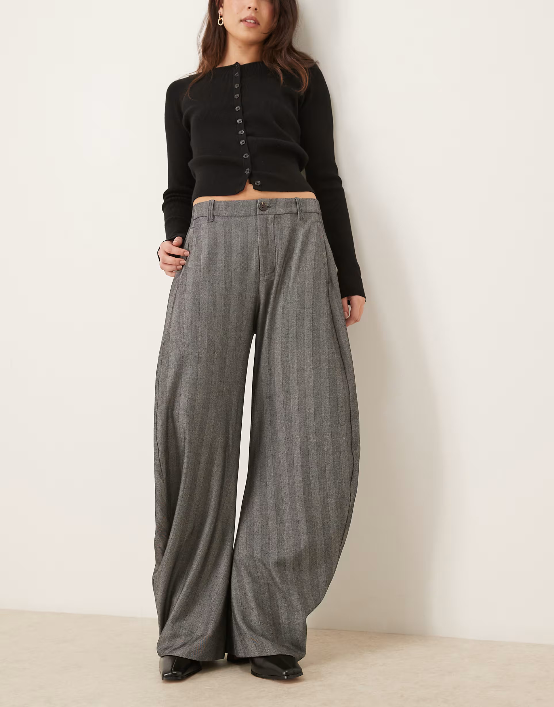 Free People spotlight striped trouser in grey combo | ASOS (Global)