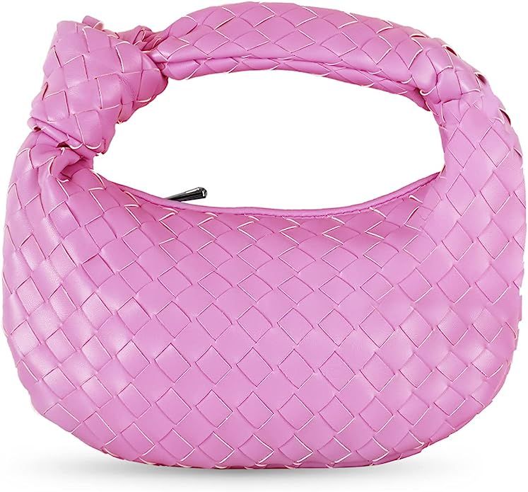 LMKIDS Woven Handbag for Women Fashion Designer Ladies Hobo Bag Purse Faux Leather Shoulder Bag R... | Amazon (US)