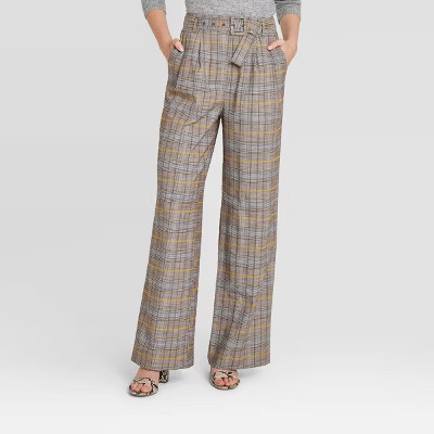 Women's High-Rise Belted Wide Leg Pants - A New Day™ | Target