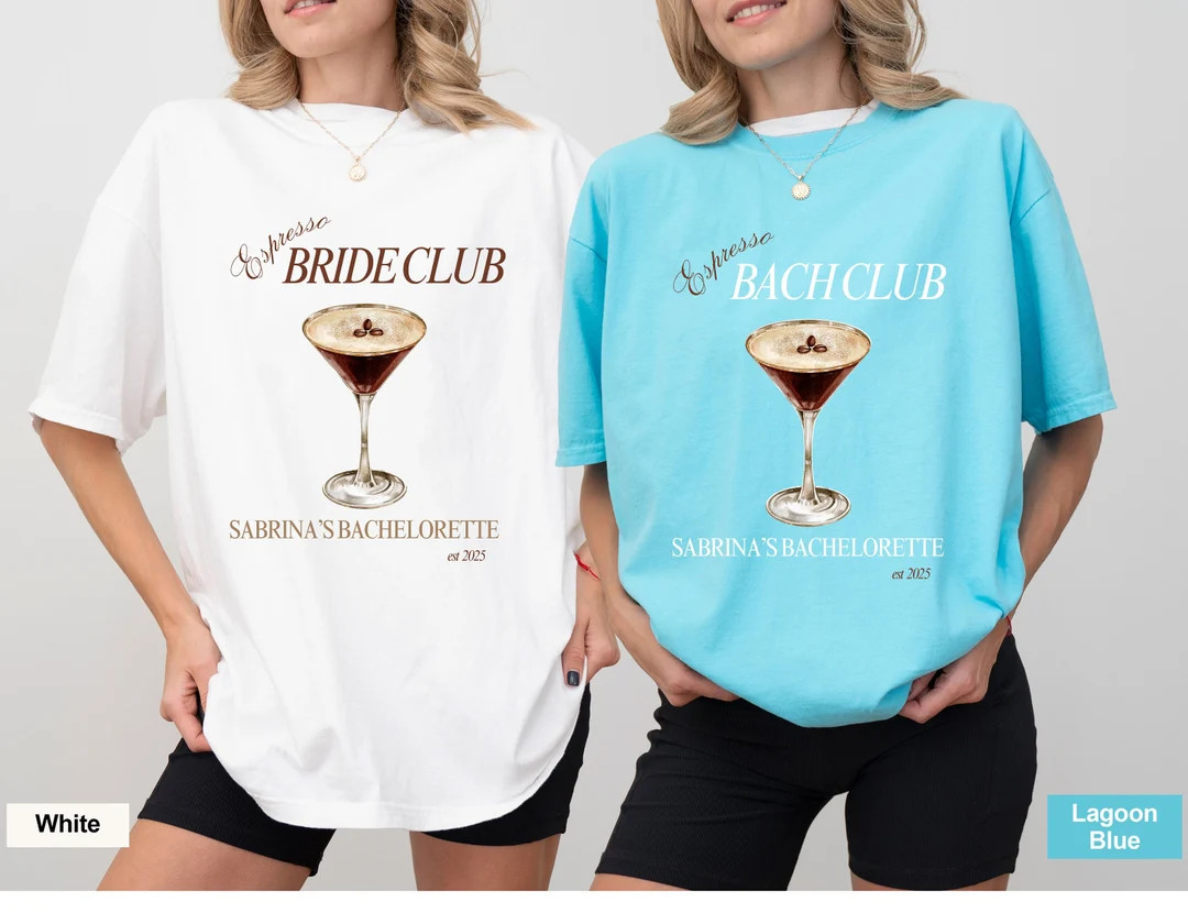 Espresso martini shirt espresso sabrina shirt bridal party martini time favor espresso bach party... | Etsy (US)