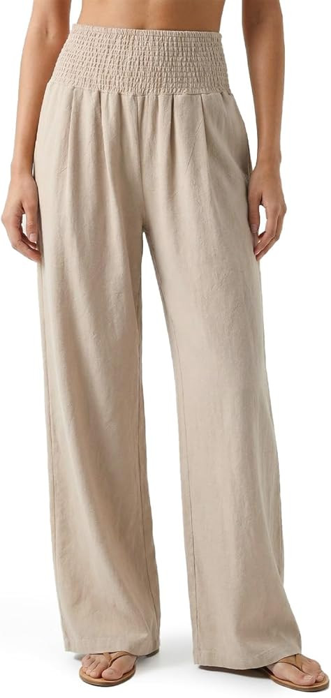 Zylioo Tall Pants for Women Long Inseam Wide Leg Palazzo Pants High Waisted Flowy Summer Beach Pa... | Amazon (US)