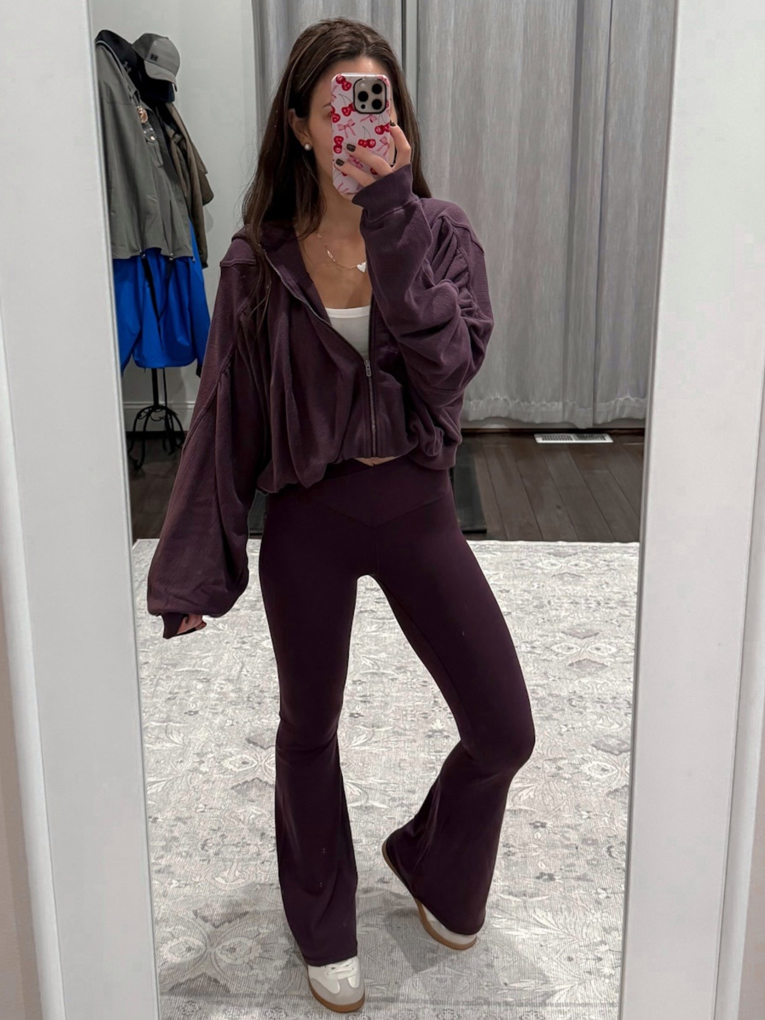Aerie matching set ; aerie crossover leggings ; flare leggings ; trending color for fall ; aerie cool berry matching set ; fall outfit ; fall activewear 

#LTKSeasonal #LTKActive #LTKFallSale