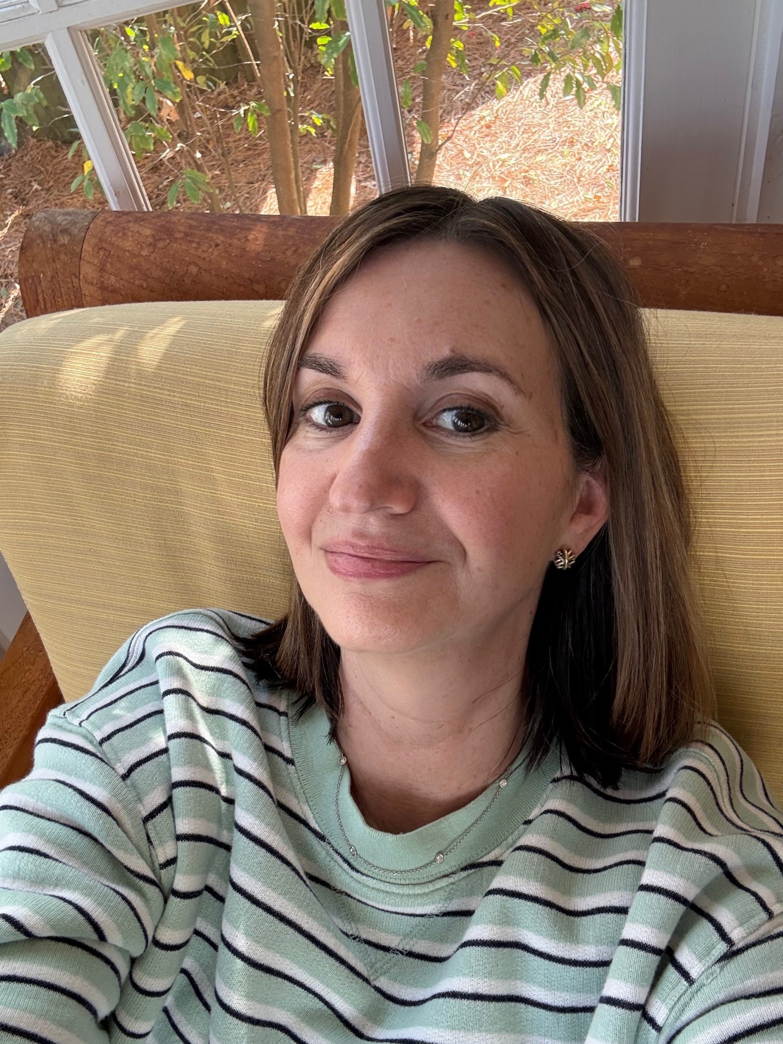 Enjoyed a wonderful day - did some online work, planted some begonia tubers and freesia bulbs , and read Bergdorf Blondes, a hilarious book by Plum Sykes. I  read it when it came out in 2014 but after reading a lot of serious books of late, I was all in on the LOL characters, scenarios and overall wild scenes in this book! It’s perfect for the fashion + beauty lovers and you’ll look for moments to steal away and read even a few pages at a time!
I adore this sweatshirt. One of the first times stripes have ever worked for me - who knew? It’s sold out but I linked the same style in another striped colorway. I decided on a big, full on cheek today - it is birthday week after all - and I linked today’s makeup picks for you below. Heading out for dinner so I’ll top up my lip color and off we go...

#LTKmorningroutine #LTKHome #LTKgrwm