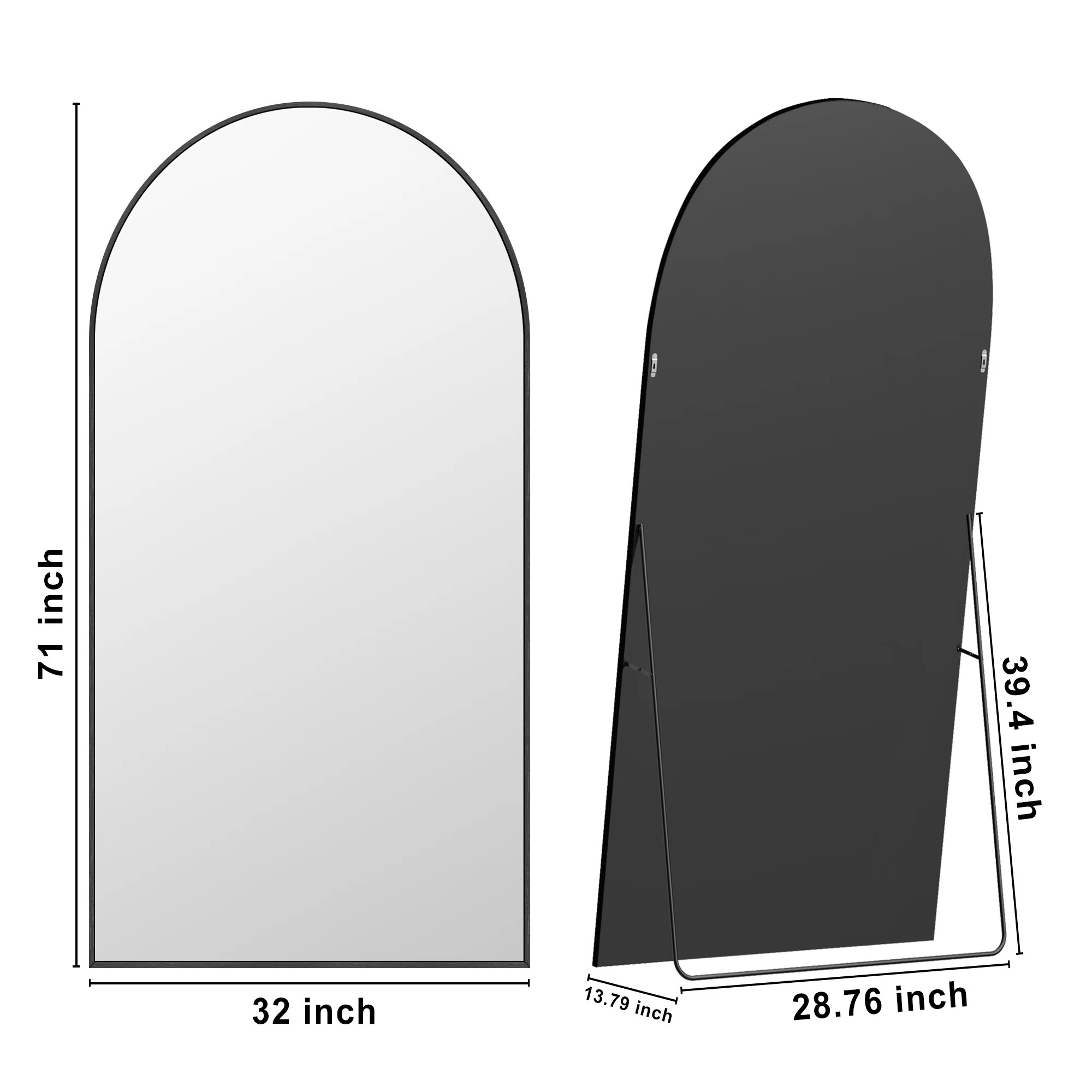 Large Arch Full Length Mirror with 3 Mounting Method | Wayfair North America