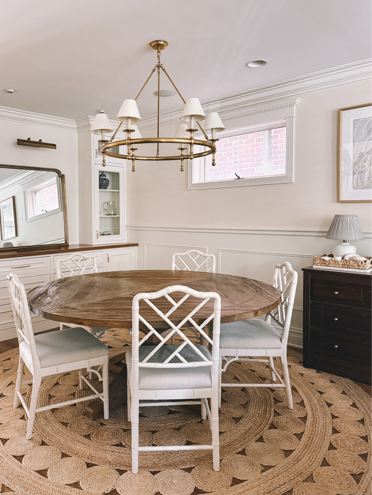 Our dining room! I really do need to mention that the top of the table did end up showing wear. It has a rustic feel to it so a lot of people (who own it and have experienced the same thing) say that they don’t care… but know that!! We had the 72” table which was squished in our house, so Wetransfer downsizing to a 60” table. :) will show you when it arrives!! 💕 

#LTKHome