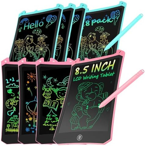8Pcs Doodle Board Drawing Tablet, 8.5 Inch Electronic Writing Digital eWriter Handwriting Doodle ... | Amazon (US)