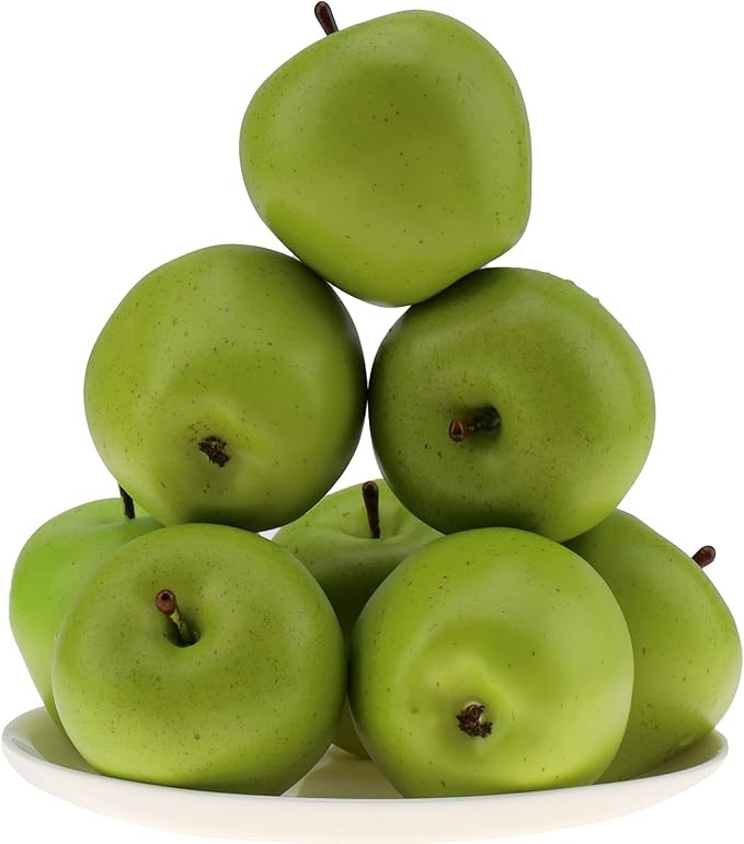 Gresorth 6pcs High Grade 7cm Size Fake Green Apple Decoration Artificial Realistic Fruit Simulati... | Amazon (US)