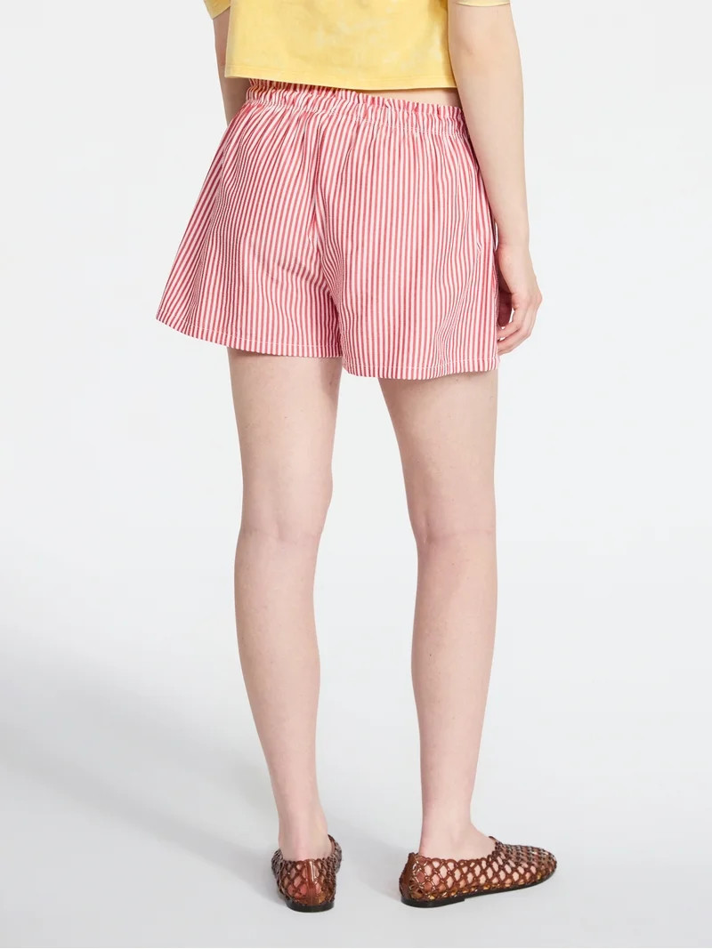 No Boundaries Striped Seersucker Bungee Shorts, 2" Inseam, Women's XXS-XXL | Walmart (US)
