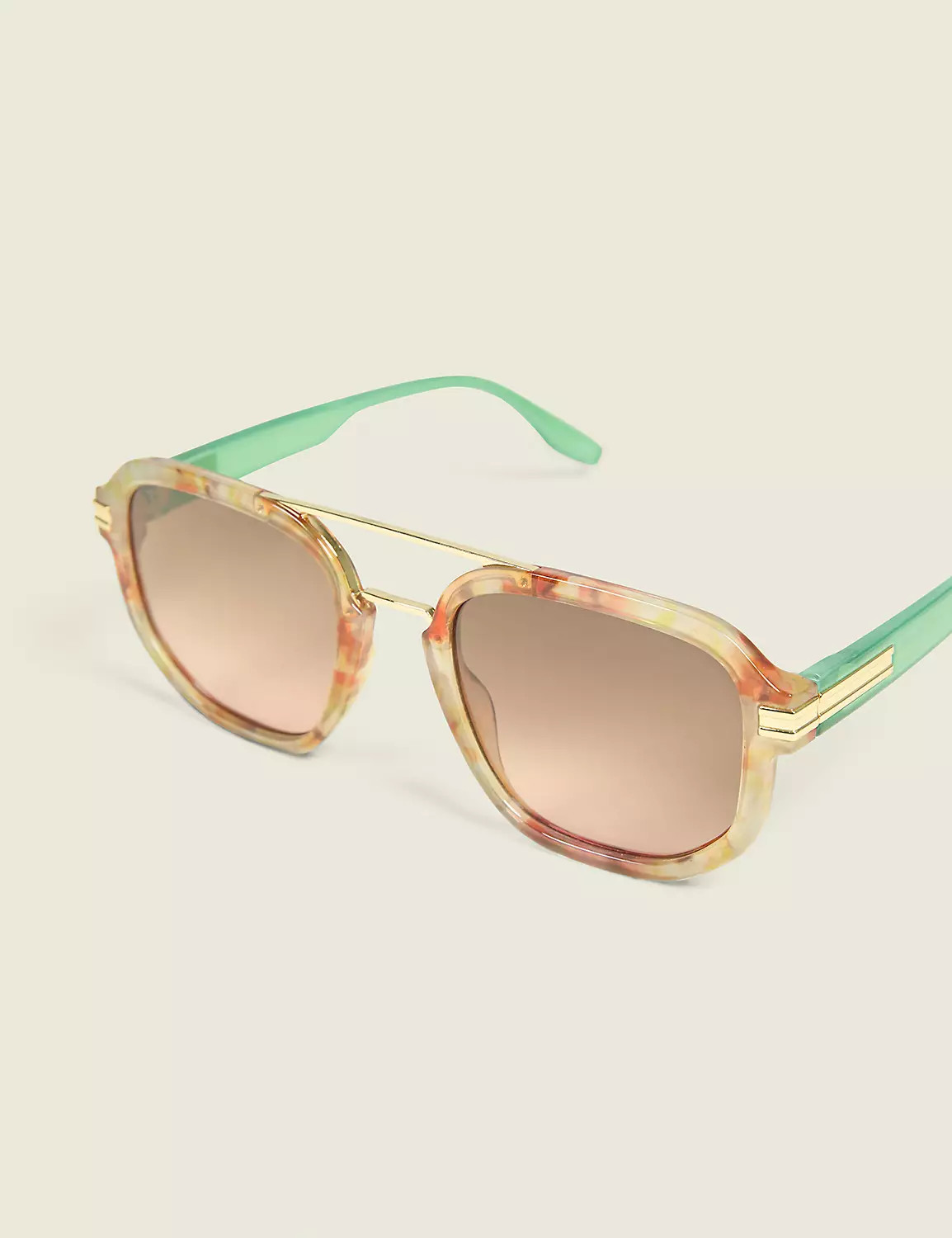 Multi-Color Tortoiseshell Aviator Sunglasses | Lane Bryant (US)