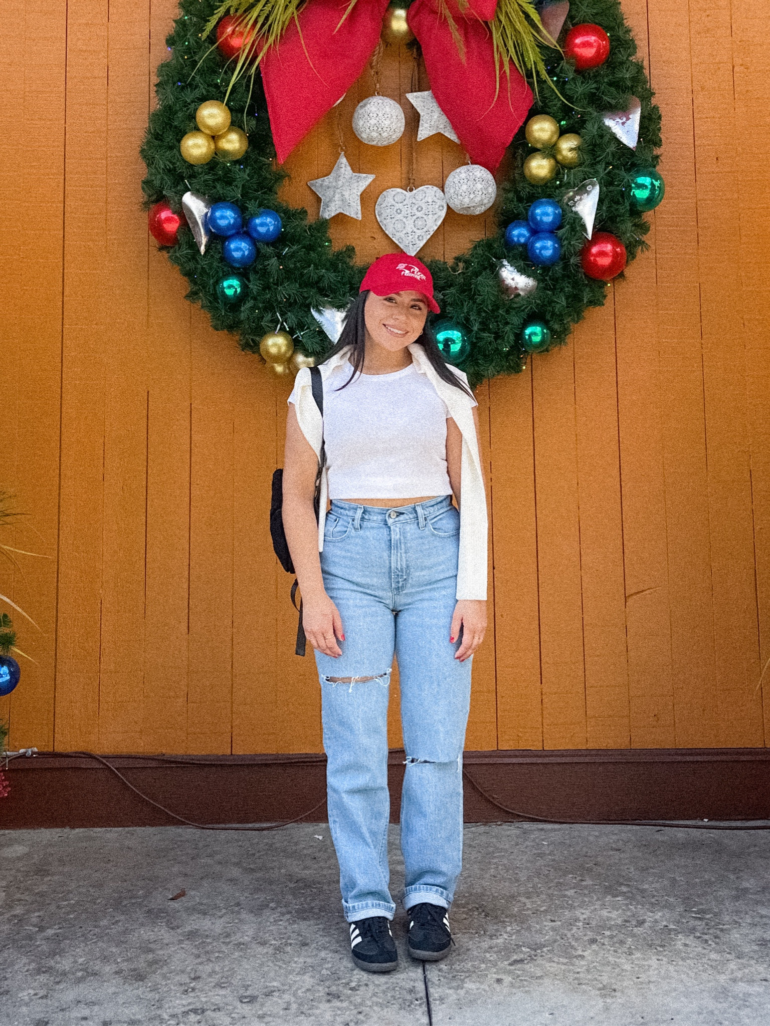 Disney outfit idea 
Toy Story cap
White tee: small
90s curve love jeans: 27 short 
Adidas sambas: 4.5 men 
Cardigan: xs

#LTKSeasonal #LTKsalealert #LTKstyletip