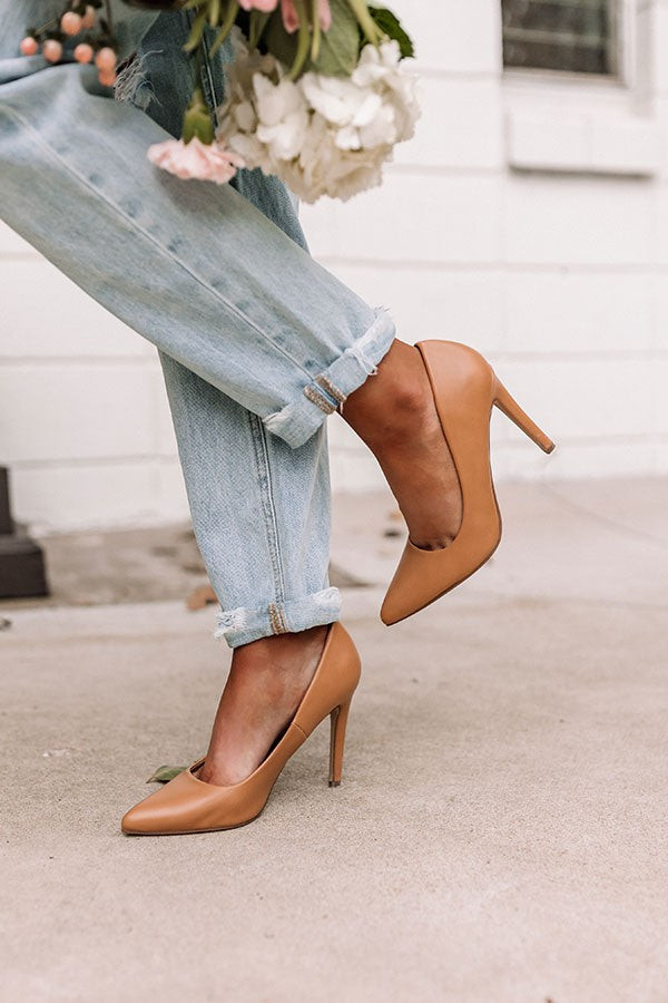 The Buxton Faux Leather Heel in Iced Mocha | Impressions Online Boutique