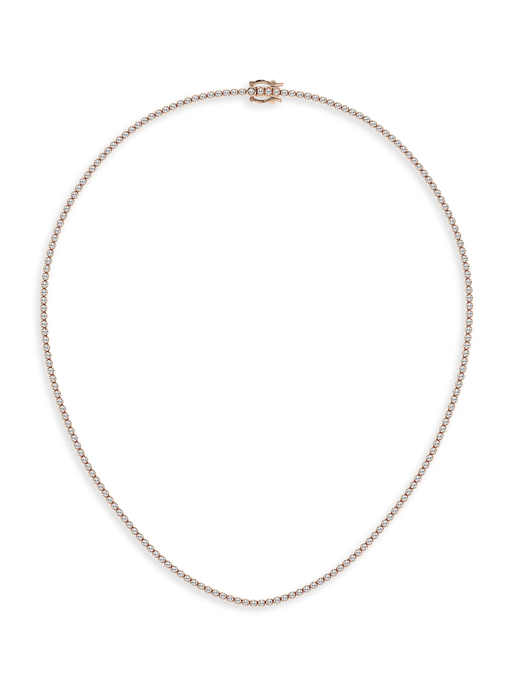 14K Rose Gold & Natural Diamond Tennis Necklace/5.00-15.00 TCW | Saks Fifth Avenue