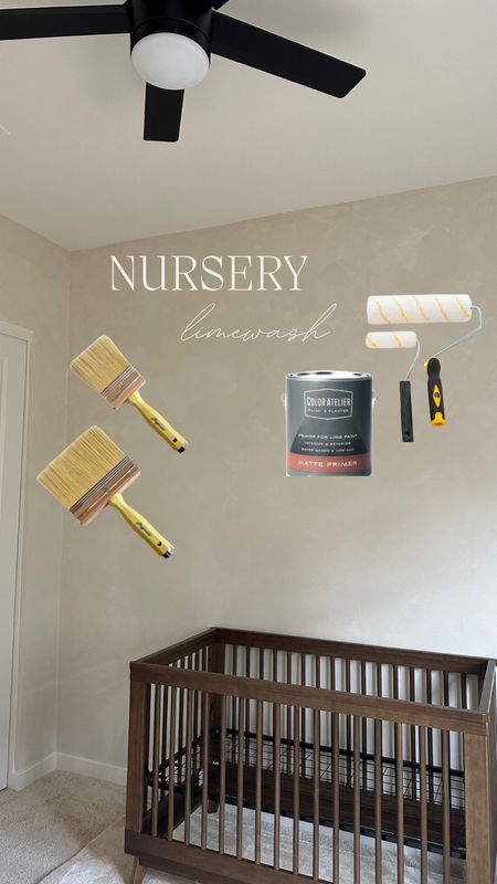 Limewash essentials for Tiegan’s nursery! 🤍 we did one coat of a 1 gallon of primer using the roller brushes. They suggest the matte for lime washing! Then went in with color chèvre 150% for the first coat & second coat we ended up needed one gallon + a quart. I’d probably get 2 gallons to be safe & have extra. It’s known for lime washing to slightly layer with different percentages of the same color so we had suggested to start with chèvre 150% for the first coat & then move on to 100% for the top coat - this did not work for us 😂 it came out looking like a blank white wall so I ended up doing 2 coats of chèvre 150% and no top coat! If you’re doing a bathroom or something where the walls may get wet I’d probably do a top coat! Hope this helps!!! 

Nursery, lime wash, limewash paint, painting, neutral paint, neutral nursery 

#LTKhome