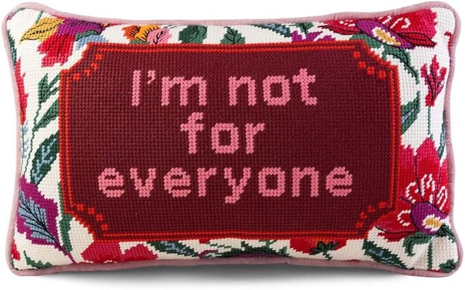 FURBISH Needlepoint Decorative Throw Pillow - Not for Everyone - 9"x15" - Small Embroidered Desig... | Amazon (US)