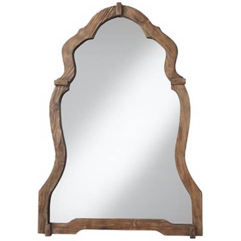 Uttermost Augustin 42 1/2" High Light Walnut Wood Mirror | Lamps Plus