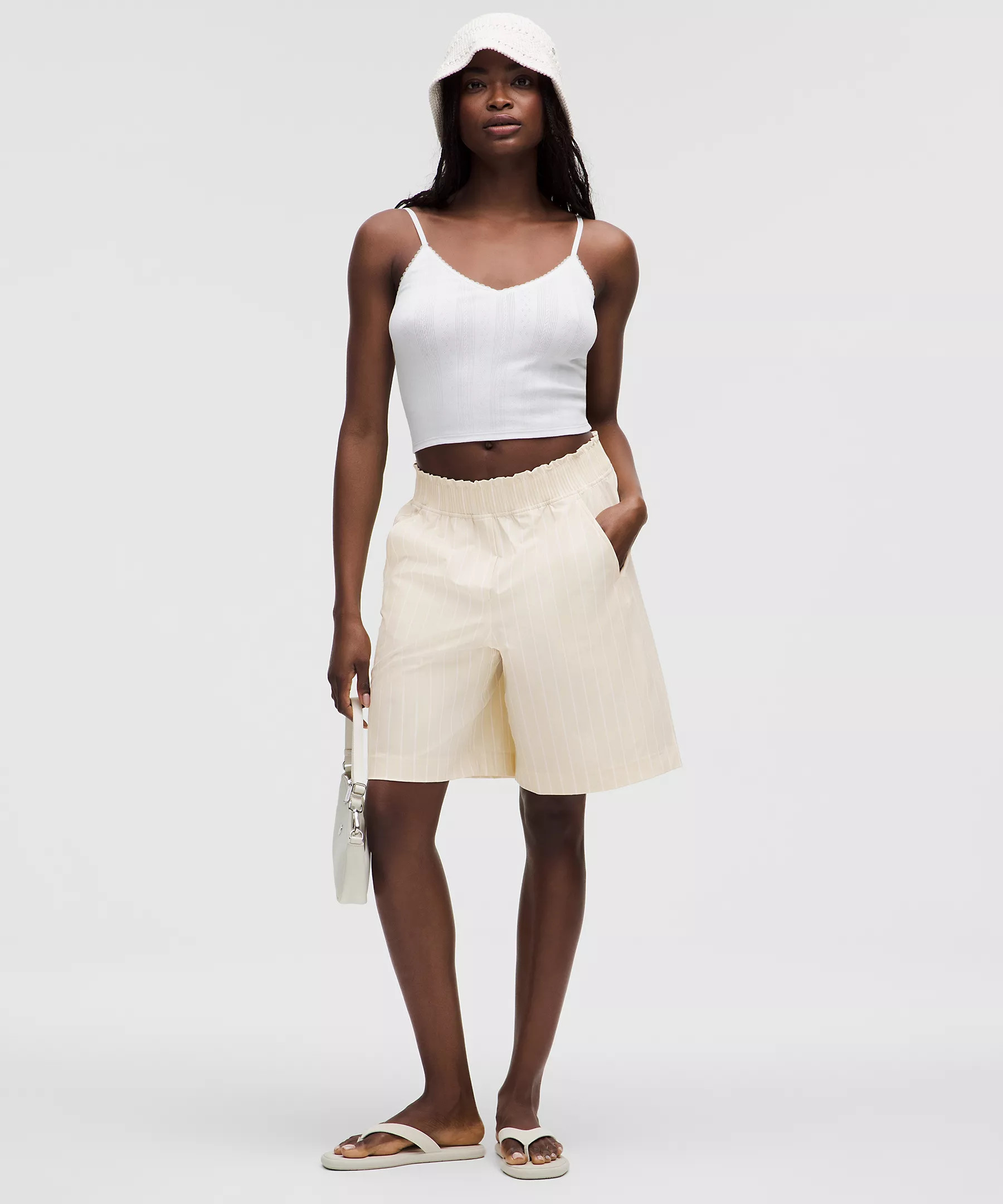 Stretch Woven Ruffle-Waist High-Rise Short 9" | Women's Shorts | lululemon | Lululemon (US)