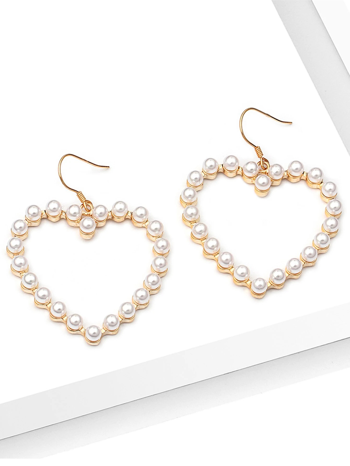 Open Heart Shape Drop Earrings 1pair | SHEIN
