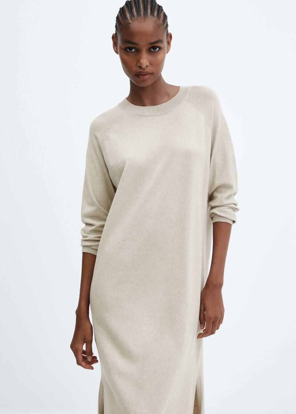 Round neck knitted dress -  Women | Mango USA | MANGO (US)