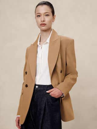 Stretch-Cotton Icon Blazer | Banana Republic Factory