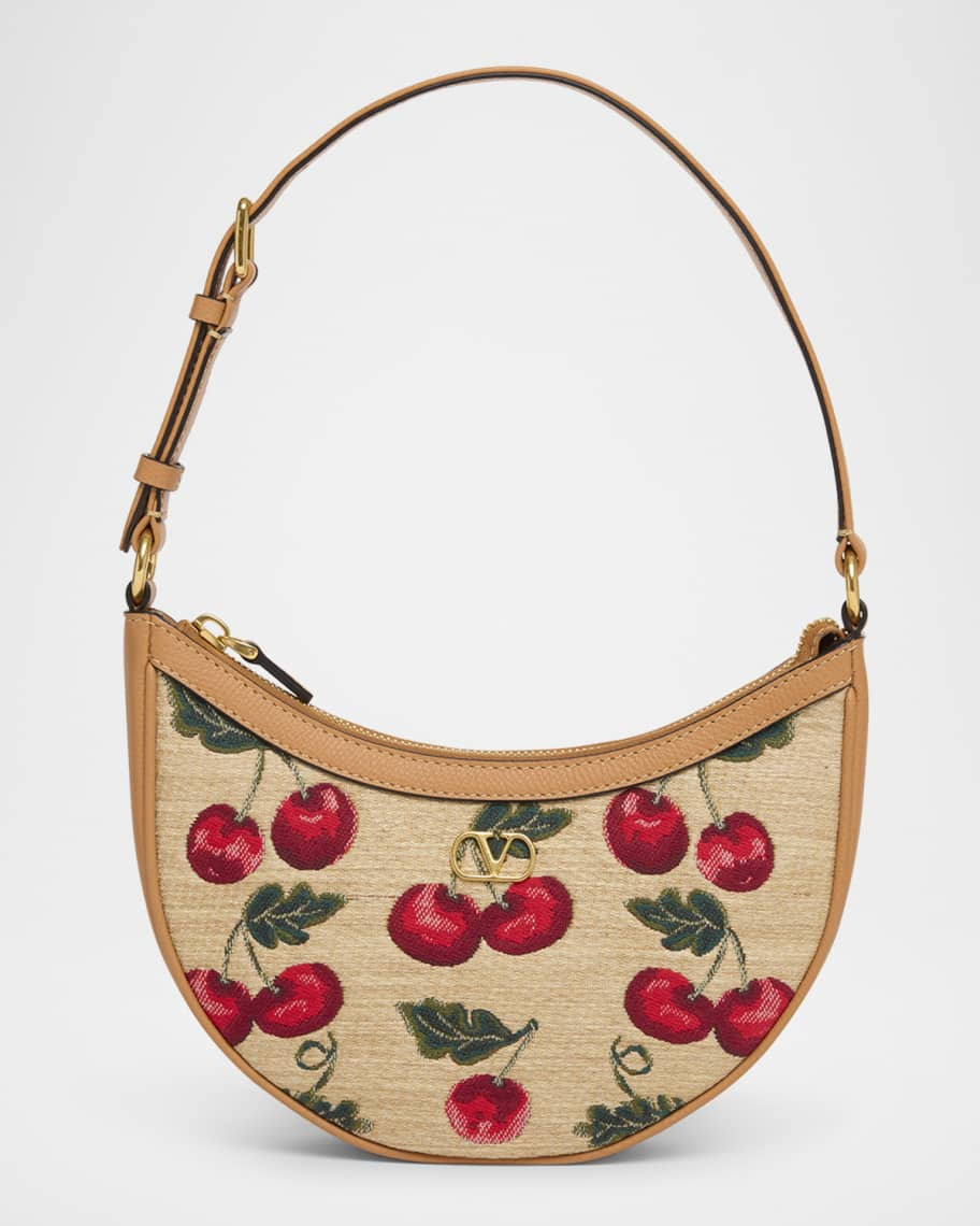 VLOGO Signature Mini Cherries Jacquard Shoulder Bag | Neiman Marcus