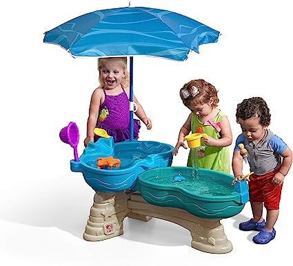 Step2 Spill & Splash Seaway Water Table | Kids Dual-Level Water Play Table with Umbrella & 11-Pc ... | Amazon (US)