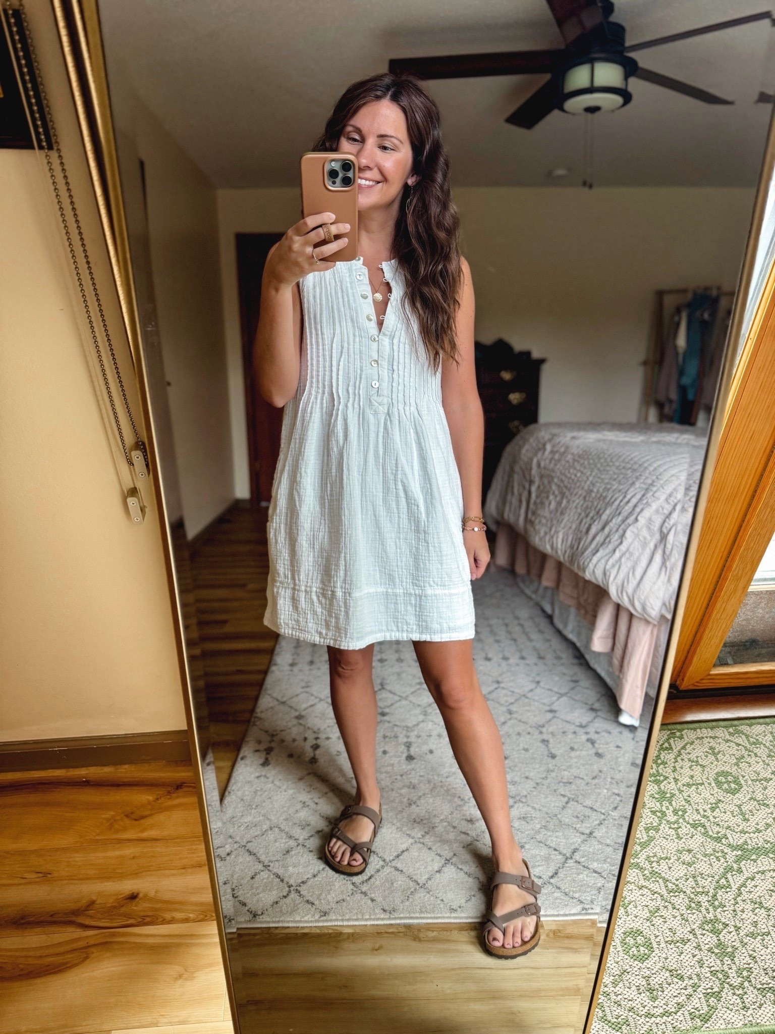 Wearing size xs in this white cotton dress and I sized down one in my sandals (also linked a similar more affordable sandal!)

#LTKPetite #LTKSeasonal #LTKootd