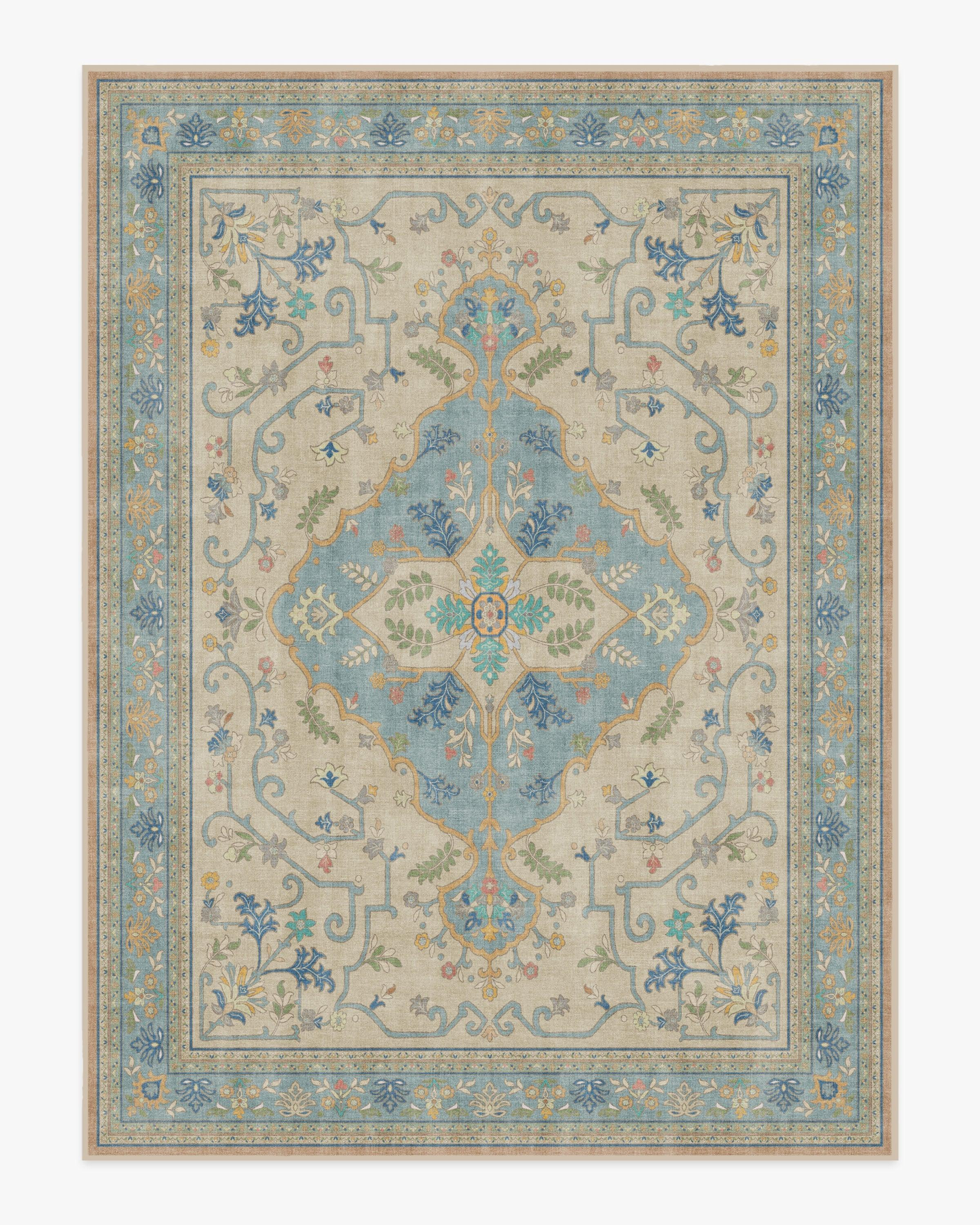 Tallulah Blue & Ivory Rug | Ruggable
