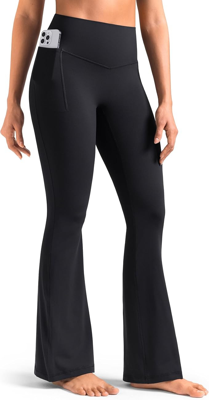 Colorfulkoala Dreamlux Flare Leggings for Women with Pockets, High Waist No Front Seam Yoga Pants... | Amazon (US)