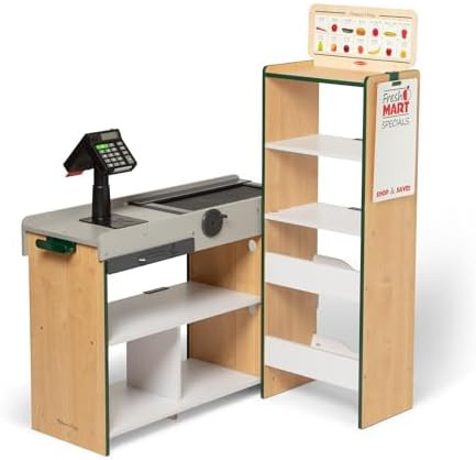 Melissa & Doug, Fresh Mart Pretend Grocery Store, Kids Cash Register with Scanner, Shelves, & Con... | Amazon (US)