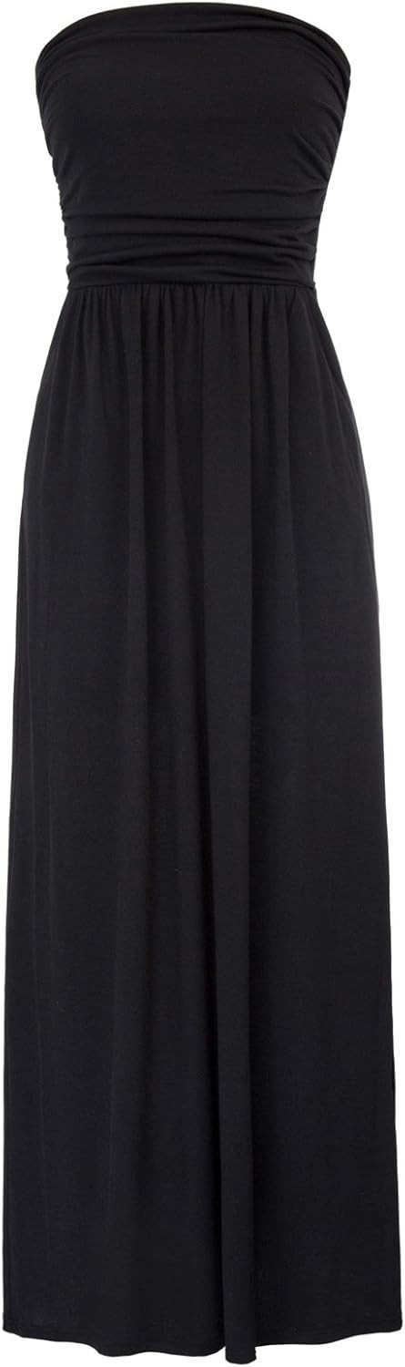 GRACE KARIN Women Strapless Casual Loose Ruched Long Maxi Dress with Pockets | Amazon (US)