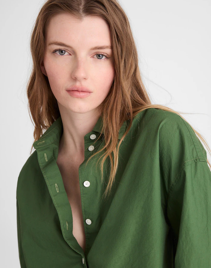 Drawstring Button-Up Shirt in Poplin | Madewell