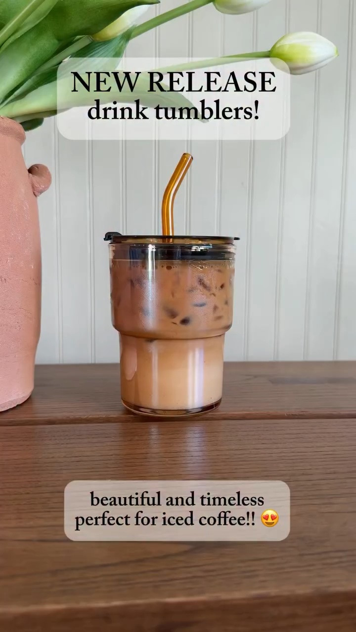 Follow + Comment “YES” for the links to this GORGEOUS new drink tumbler!! 🤎 these are PERFECT for iced coffee!!!😍 love the style of these so much! 🥰 #amazonfavorites #drinktumblers #icedcoffee