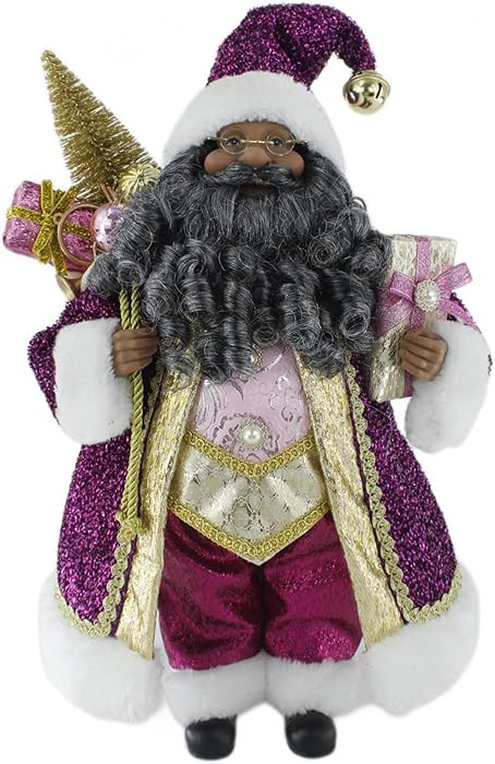 Windy Hill Collection 16" Royal Pink & Purple Black Santa Claus Ethnic Figurine 165049E | Amazon (US)