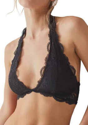 Free People Women's Last Dance Lace Halter Bralette, Black | Belk