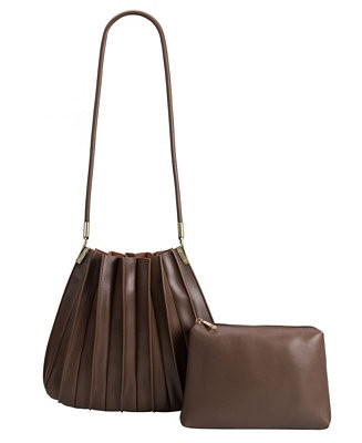 Melie Bianco Carrie Pleated Faux Leather Shoulder Bag - Macy's | Macy's