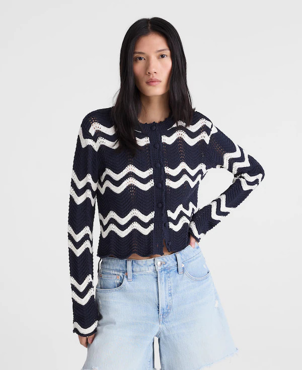Wavy-Knit Cardigan | Madewell
